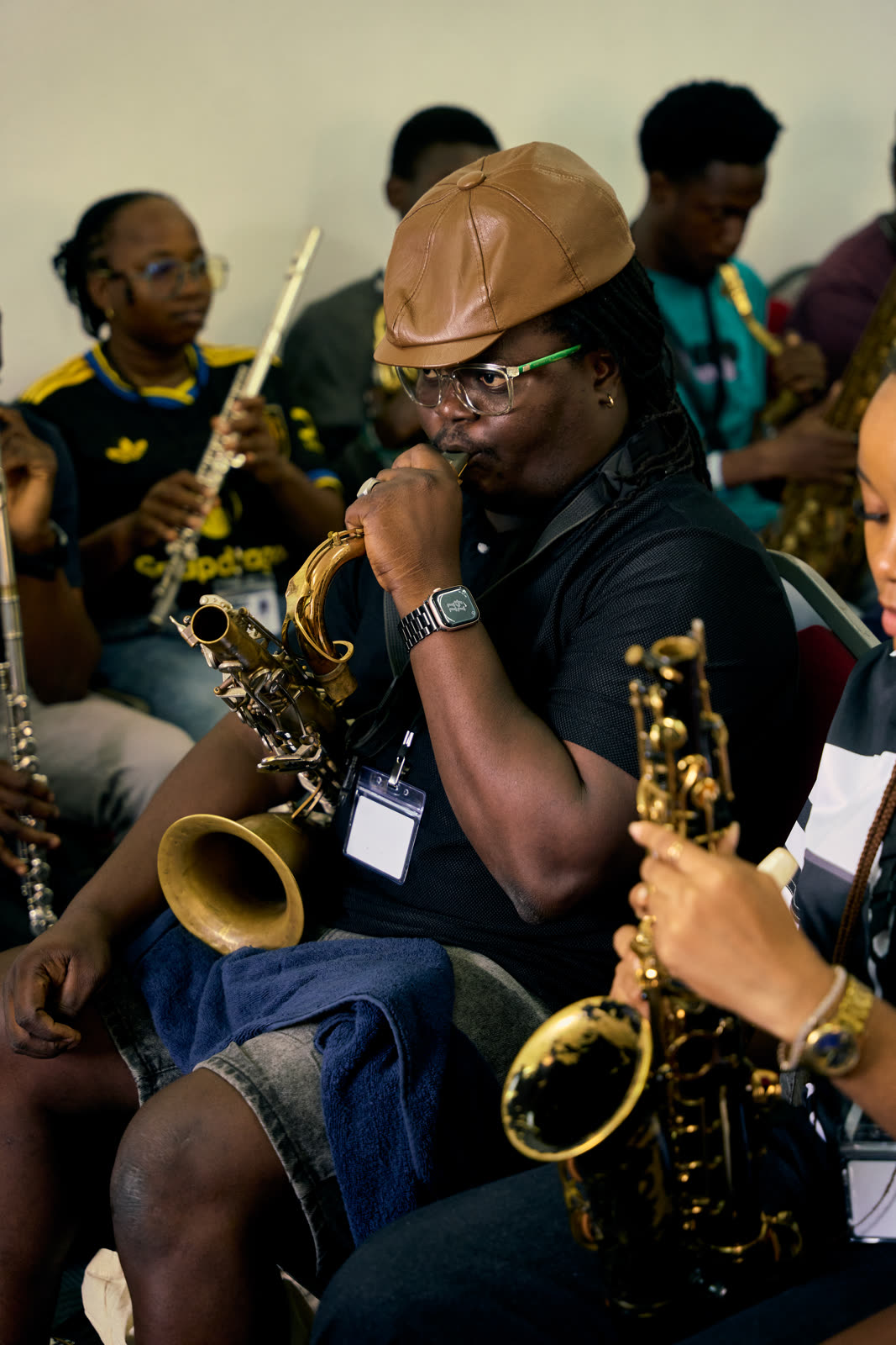Brass players perform during the programme