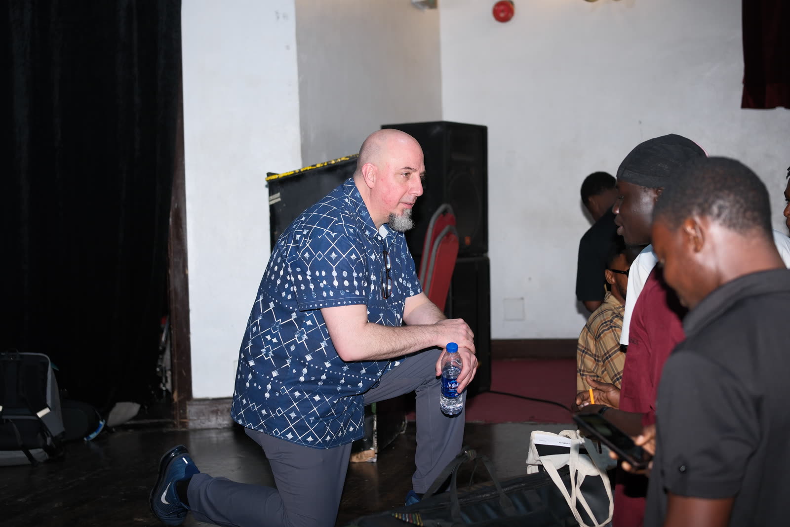A candid moment between participants