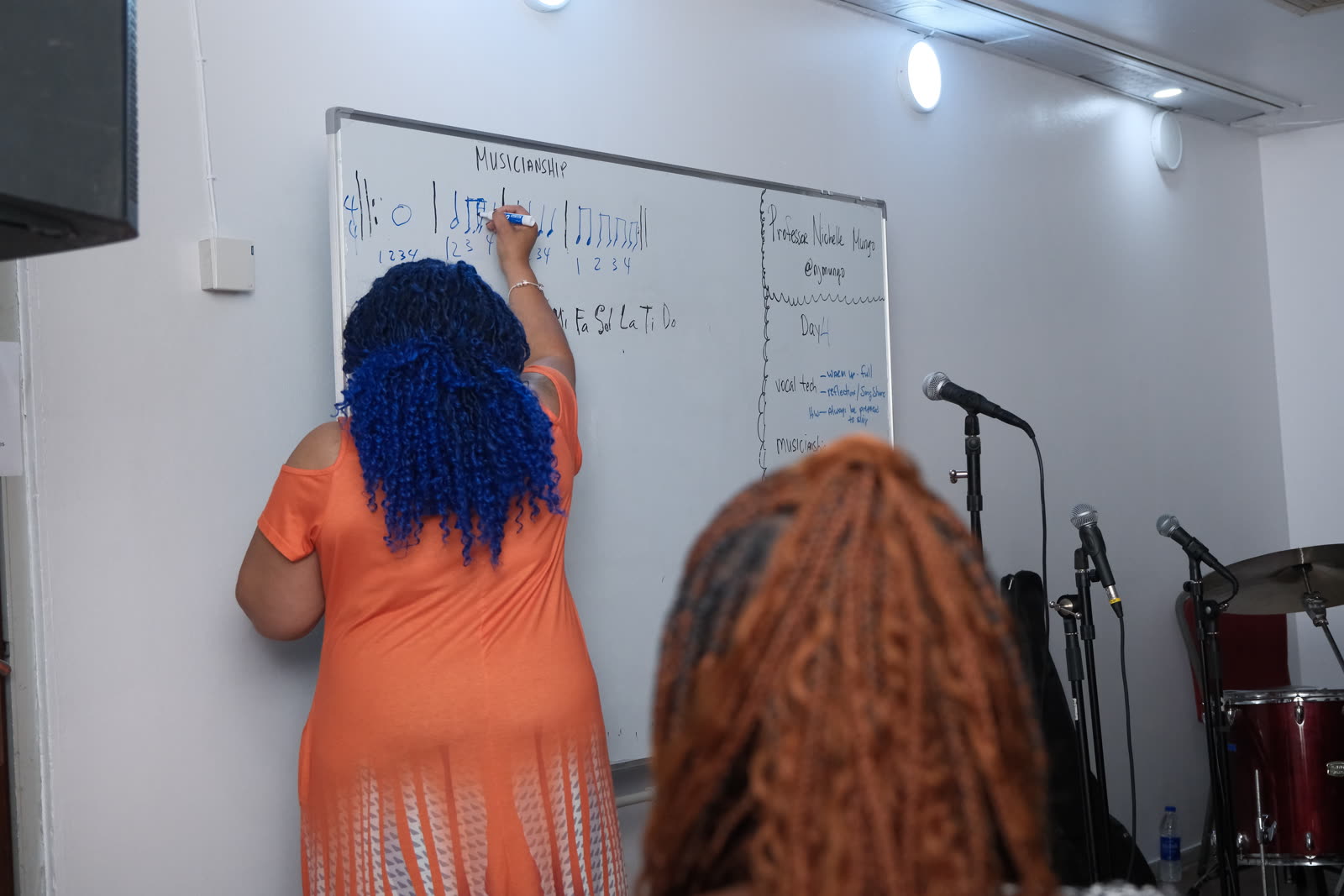 A workshop session at the whiteboard