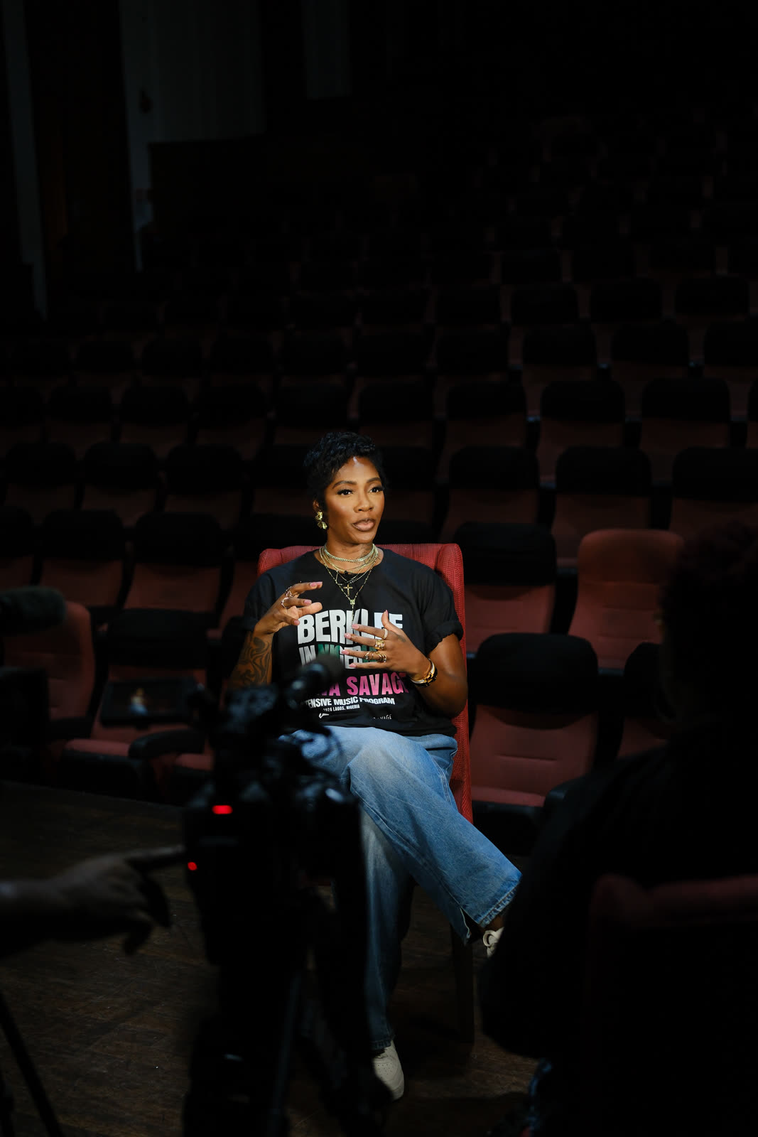 A quiet moment in the auditorium